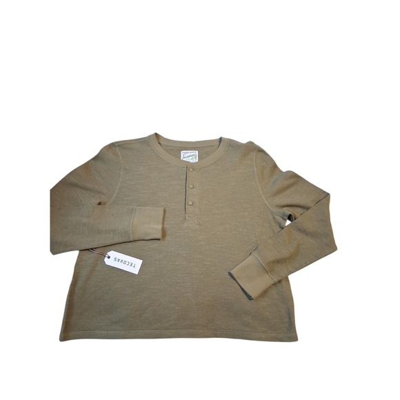 Tecovas Western Women's size Large Double Slub Goblincore Cropped Henley Shirt - Picture 3 of 12